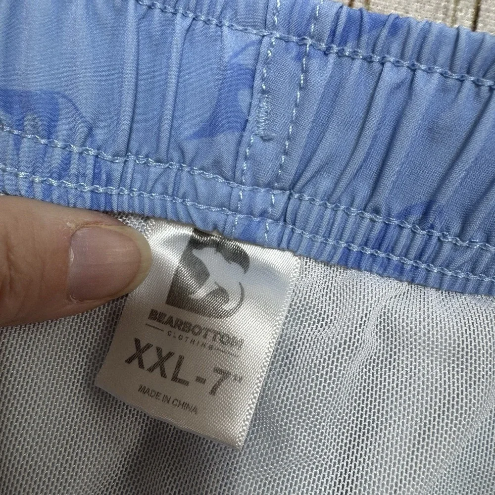 Bear Bottom Men's XXL Lined 7'' Inseam Swim‎ Trunks Shorts Blue Fish Print